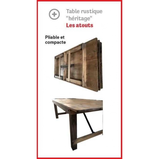 Table en Bois rustique - 213 x 102 cm