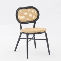 Chaise GUSTAVE empilable aluminium et rotin synthétique