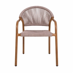 Fauteuil TULUM - Aluminium Effet Teck et Rotin synthétique