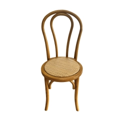 Chaise EMILE “ROTIN” – Bois clair vernis & assise effet rotin