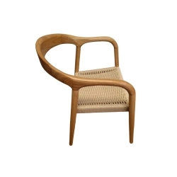 Fauteuil OSLO – Bois & cordage tressé (Empilable spécial CHR)