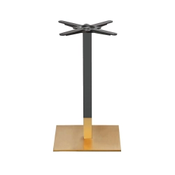 Pied de Table Noir & Doré – Base Carrée 72 cm