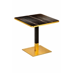 Pied de Table Noir & Doré – Base Carrée 72 cm