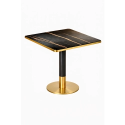 Pied rond H 72 cm noir & doré pour table Guéridon