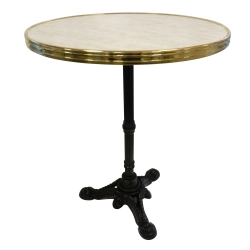 Table de bistrot - Plateau stratifié moulé Premium et Pieds en fonte Décor "Belle époque" 3 branches