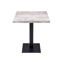 Table intérieur - Pied fonte base carrée avec plateau finition vintage (Pack)