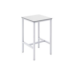 Table haute Urban 70x70cm  -Structure blanche - pour salle de restaurant et terrasse