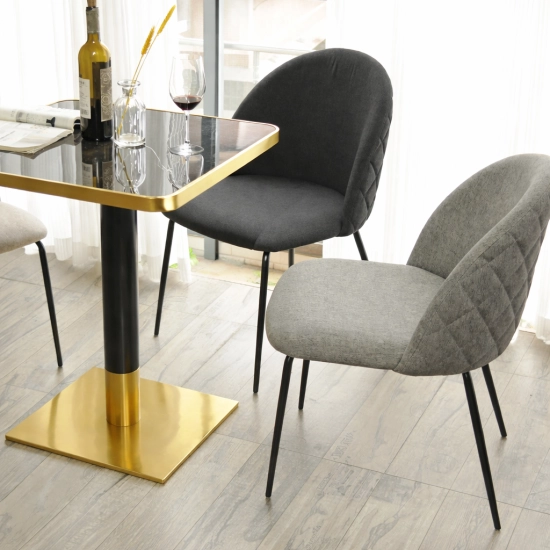 Pied de Table Noir & Doré – Base Carrée 72 cm
