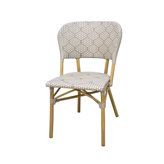 Chaise BEAUBOURG – Aluminium et Effet Rotin