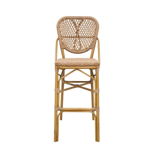 Chaise de Bar Margo – Aluminium et Rotin Synthétique
