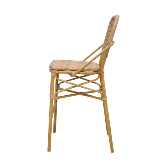 Chaise de Bar Margo – Aluminium et Rotin Synthétique