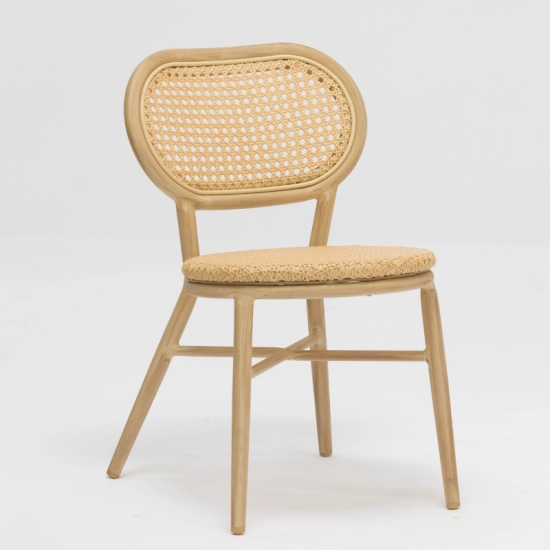 Chaise GUSTAVE empilable aluminium et rotin synthétique