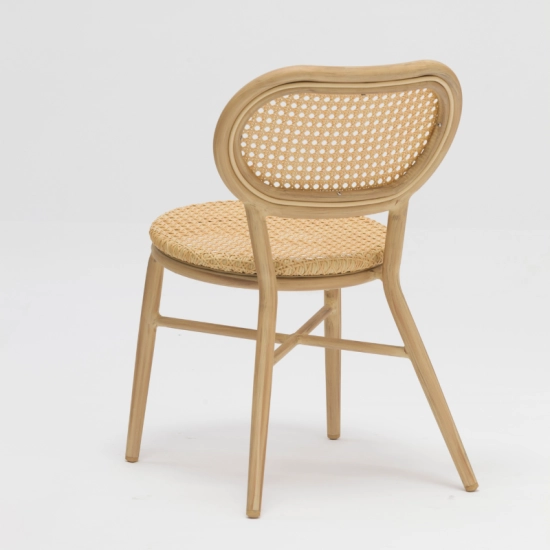 Chaise GUSTAVE empilable aluminium et rotin synthétique