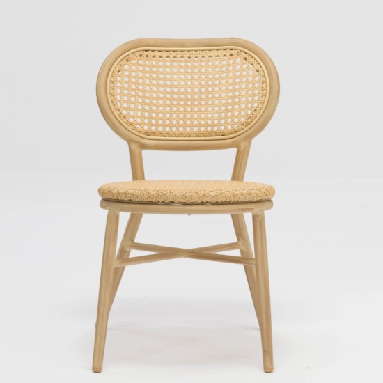Chaise GUSTAVE empilable aluminium et rotin synthétique