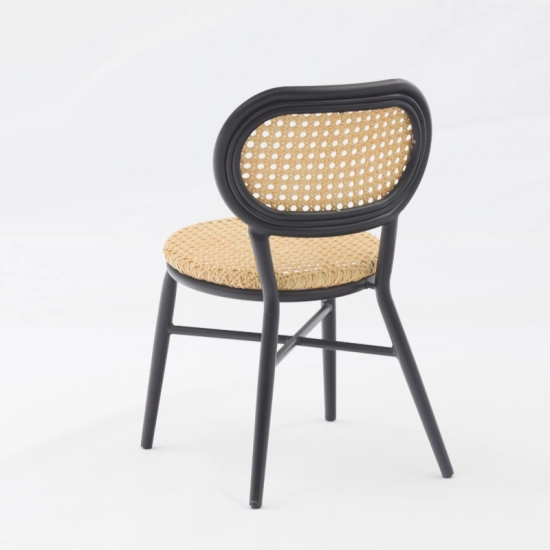 Chaise GUSTAVE empilable aluminium et rotin synthétique