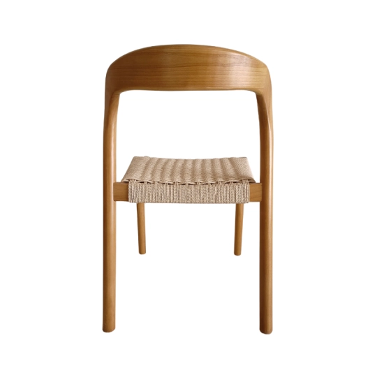 Chaise OTTAWA empilable – Bois naturel & assise en cordage tressé (Spécial CHR)