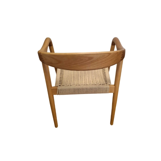 Fauteuil OSLO – Bois & cordage tressé (Empilable spécial CHR)