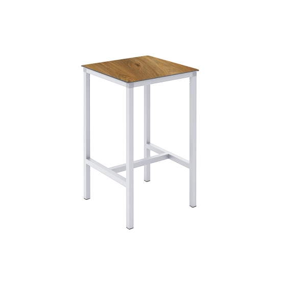 Table haute Urban 70x70cm  -Structure blanche - pour salle de restaurant et terrasse