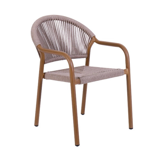 Fauteuil TULUM - Aluminium Effet Teck et Rotin synthétique