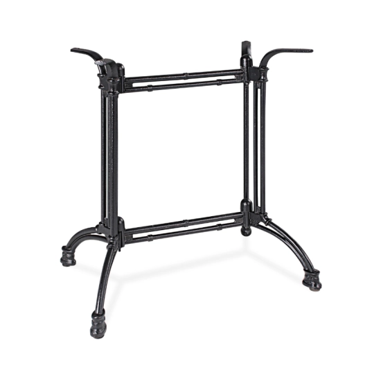 Pied de table bistrot double ÉLÉGANCE en fonte – H72 cm – Noir