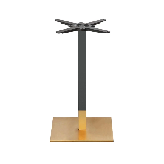 Pied de Table Noir & Doré – Base Carrée 72 cm