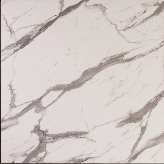 Plateau en Bois Mélaminé 70x70 cm – Décor Marbre avec Chant Doré