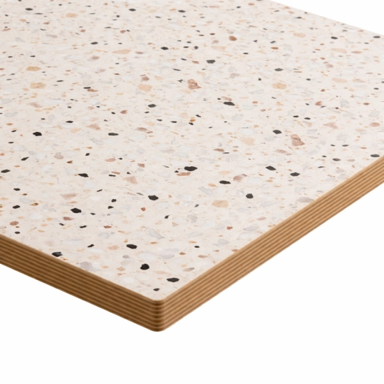 Plateau de Table en Bois Mélaminé Décor Terrazzo