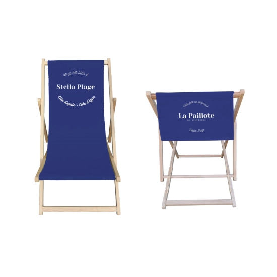 Chaise longue "Chilienne" - Toile amovible personnalisée