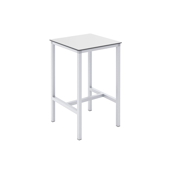Table haute Urban 70x70cm  -Structure blanche - pour salle de restaurant et terrasse