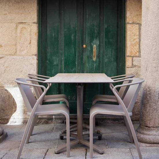 Table pliante KOS 60x60 cm – Plateau compact extérieur / intérieur
