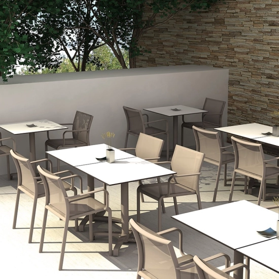 Table pliante KOS 60x60 cm – Plateau compact extérieur / intérieur