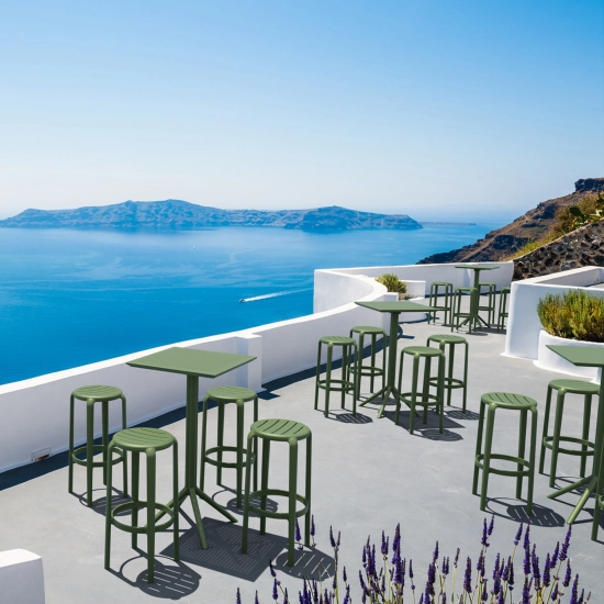 Tabouret de bar Tom - en polypropylène