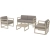 Structure taupe et coussins taupe
